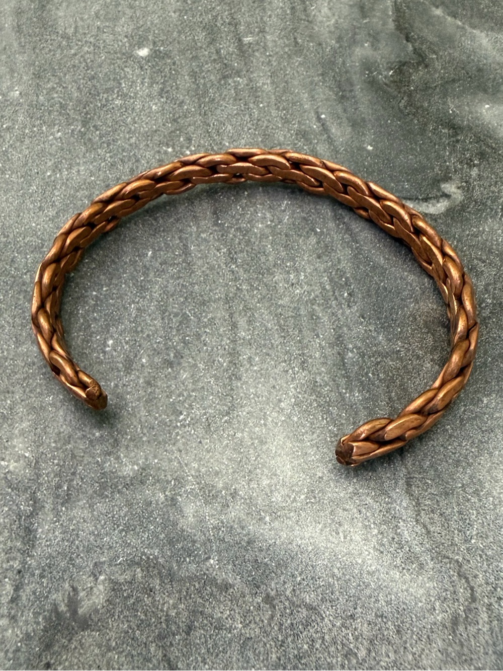 Vintage Braided Copper Cuff Bracelet - Picture 6 of 9